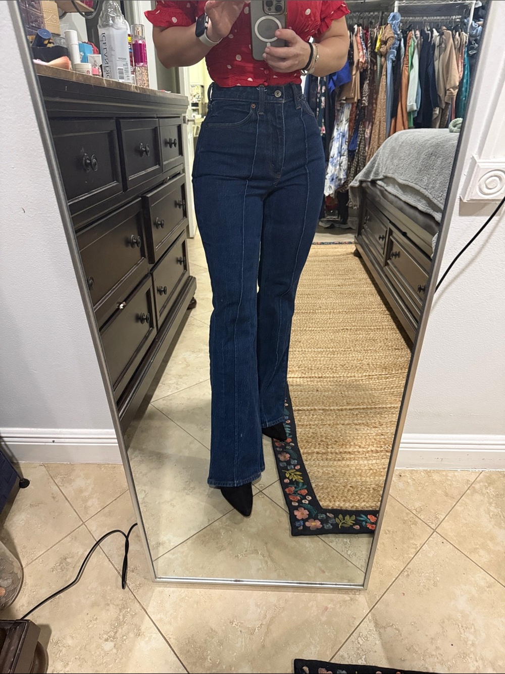 Abercrombie & Fitch Dark Blue High-Rise Flare Jeans
